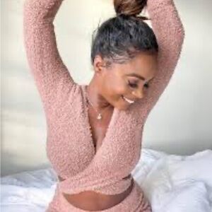 Cropped SKIMS ballerina wrap sweater